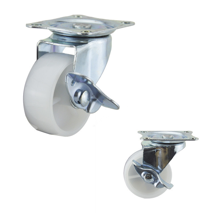 2 Inch Solid Wheel Light Duty Casters Plastic Swivel Small Size Caster Wheels With Brake Supplys