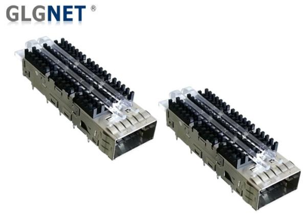 Optical Transceiver QSFP28 Cage Single Port Copper Alloy Material Press Fit