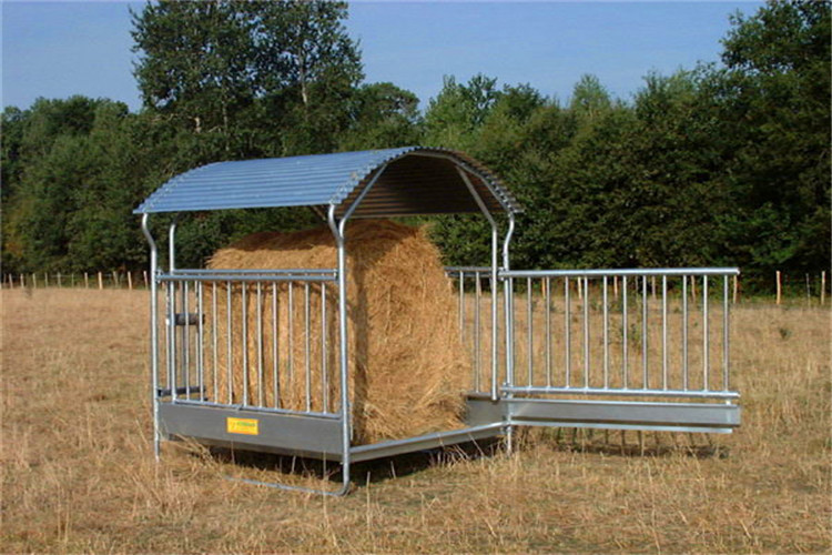 2m Steel Pipe Anti Rust Galvanized Hay Feeder Round For Cattle / Horse