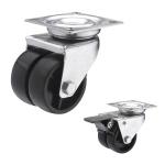 50mm Dual Wheel 70kg Capacity Plastic Swivel Casters Wheels