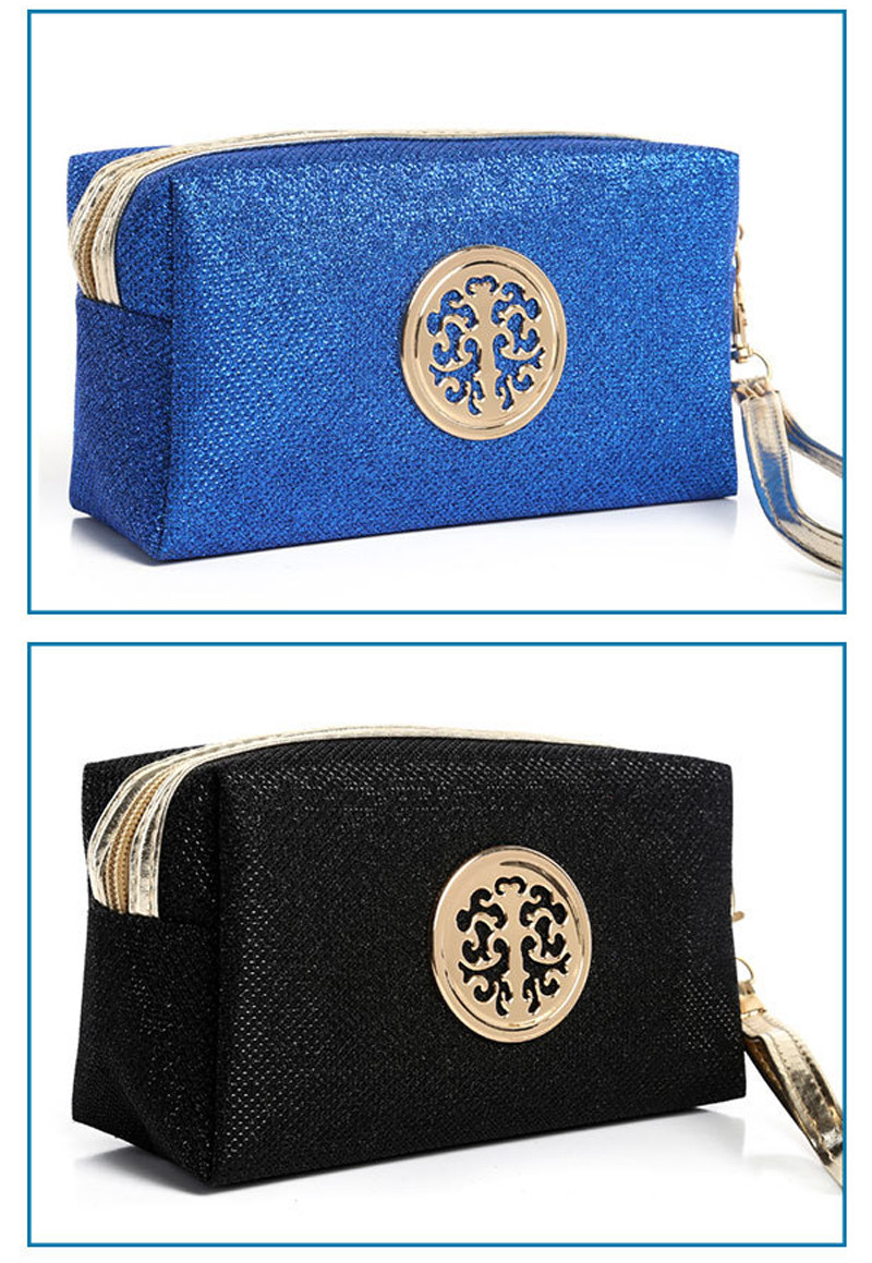 Wholesale Woman Travel Waterproof PU Cosmetic Wristlet Wash Bag