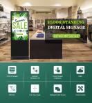 43 49 55 65 Inch Floor Stand Digital Signage Aluminum Alloy Frame LCD Advertisin