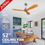 6 Speeds Choice Wood Ceiling Fan With Remote Control 3 Wooden Blade DC Motor