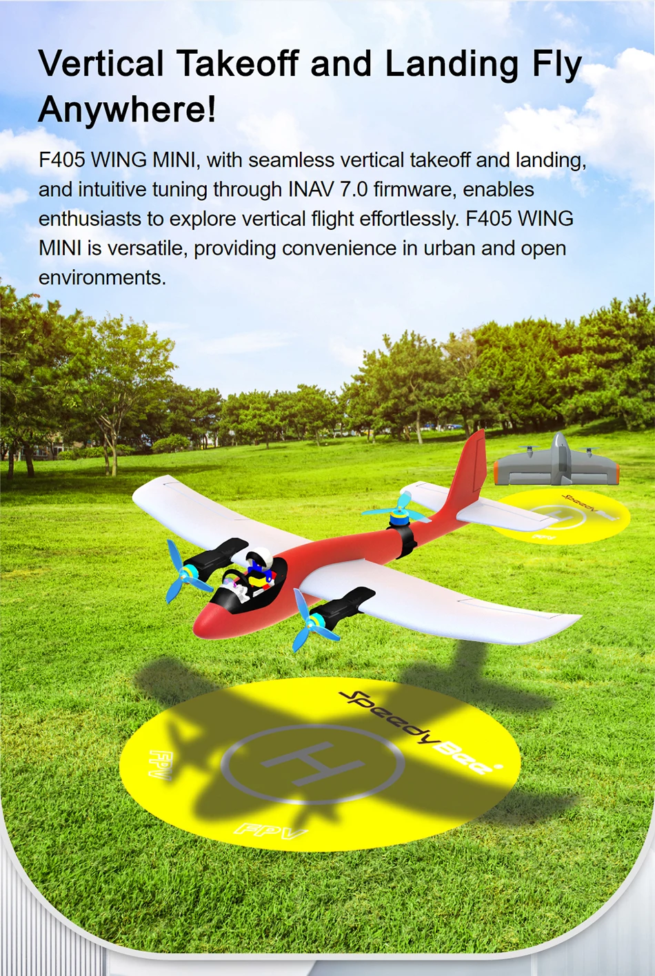 SpeedyBee F405 Mini Fixed Wing Flight Controller For FPV Racing Drones Quadcopters Plastic ArduPilot/INAV Compatible