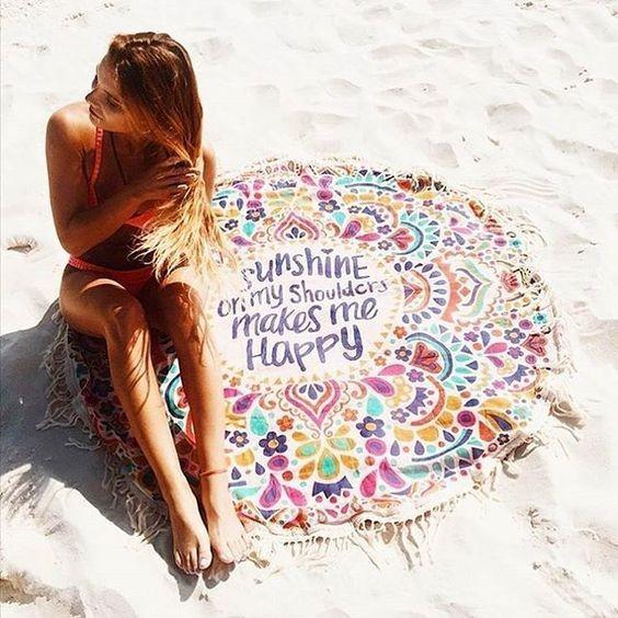 New Beach Cover Up Round Tassel Cotton Pareo Beach Coverup Beach Mat Shawl Yoga