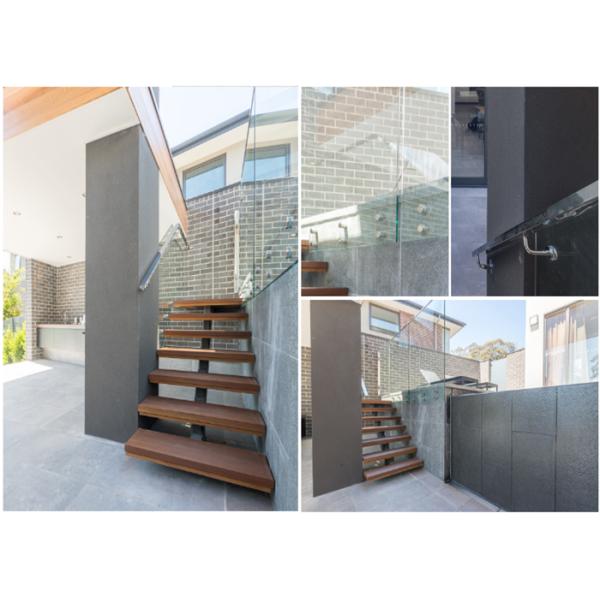 Commercial Straight Flight Staircase , Steel Structure Staircase Uninterrupted View