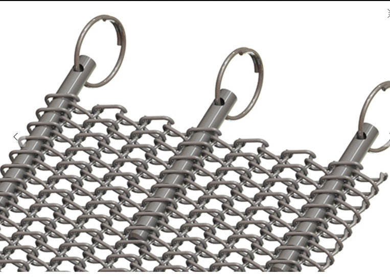 Balanced Sprial Weave Metal Curtain Drapery / Chain Link Drapery