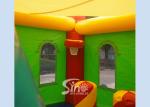 Lead Free PVC Tarpaulin Inflatable Bouncy Castles , Rainbow Castle Slide