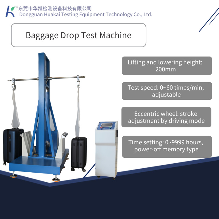 Automatic Luggage Lifting Lowering Testing Machine LCD Display Suitcase Baggage Bag Placing Tester HUAKAI