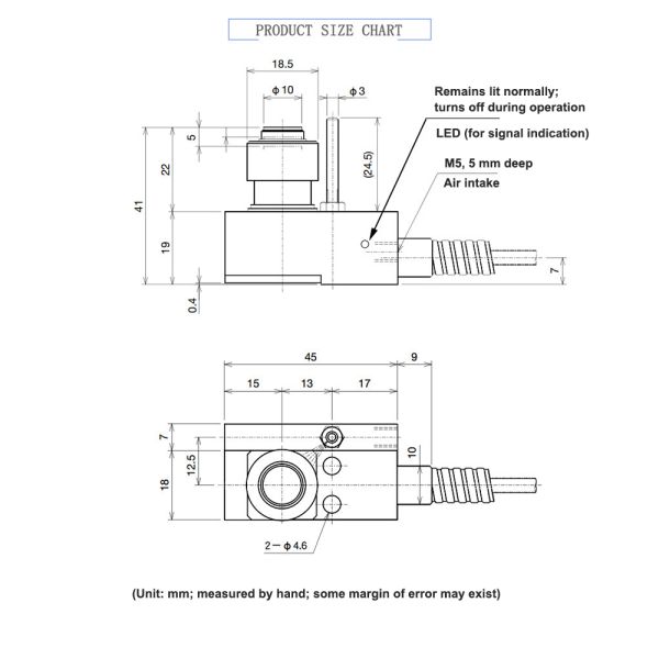 Makinopc P21EDBP Normally Closed 10mm Diameter Automatic Tool Setter with Broken Tool Detection for Milling Machines