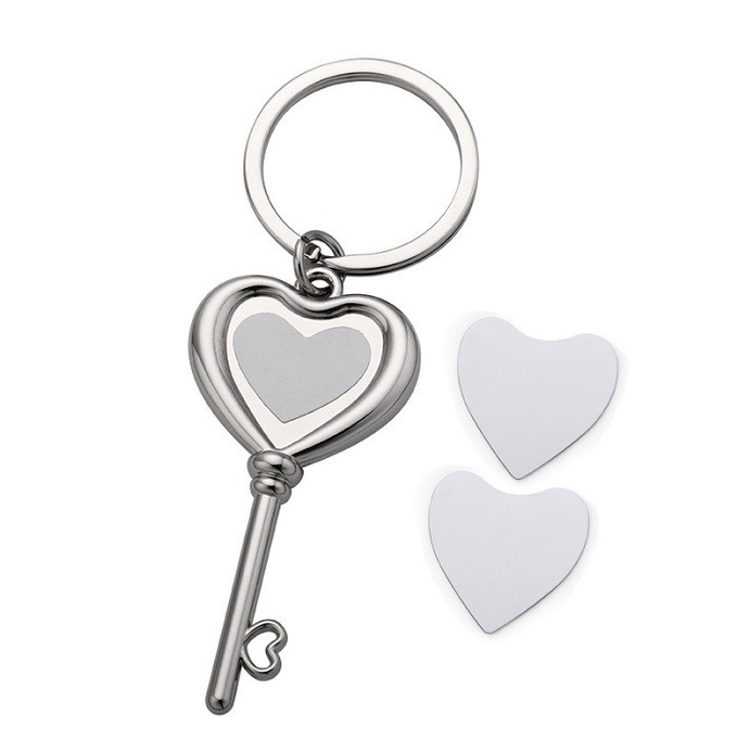 Heart Shape Sublimation Keyring Pendant For Sublimation Photos Printing