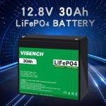 Visench 12V 30Ah Lithium Ion Iron Phosphate Battery Rechargeable 12.8V Lifepo4