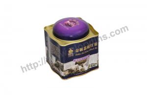 China Rectangular Tea Tin Box with dome lid and Irregular Effect 105*105*110mmH wholesale