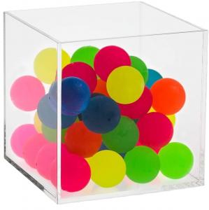 China Lucite Acrylic Display Box Cases Clear Cube 5 Sided Display Box Pedestal wholesale
