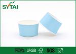 Blue Logo Recycled Ice Cream Paper Cups , Customizea Disposable Ice Cream Bowls