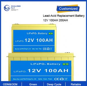 China OEM ODM LiFePO4 lithium battery 12.8V 100AH 200AH Lead-acid replacement battery Rechargeable customized  battery on sale