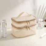 NEW GAUZE MAKEUP BAG LARGE CAPACITY TRAVEL SIMPLE PORTABLE TOILETRY BAG DOUBLE