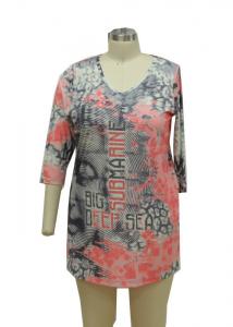 China Digital Printing Women'S 3 4 Sleeve Baseball Tees , Custom Rhinestone T Shirts on sale