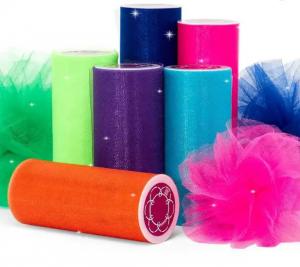 China Shine Glitter Nylon Tulle Fabric Roll Customizable Tulle Rolls wholesale