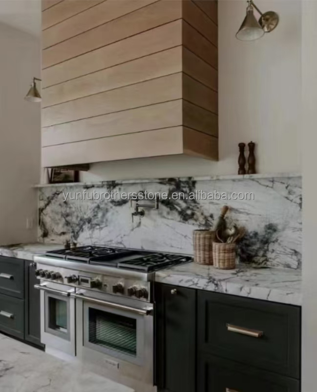 Polished Arabescato White Italian Marble Slab for Modern Wall and Round Dining Table