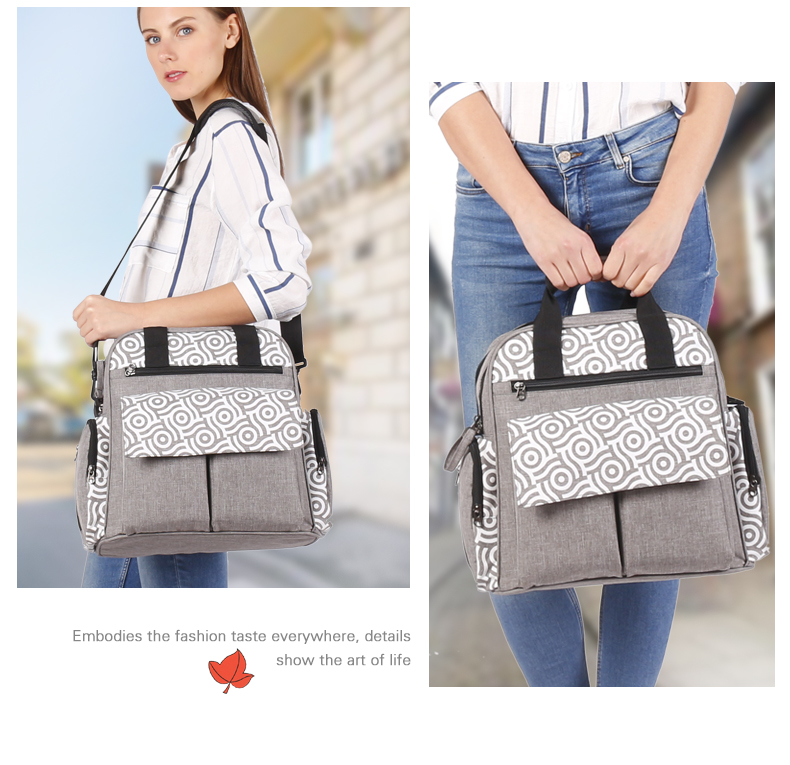 Large Capacity Maternity Mummy Diaper Bag Multi-functional Travel Backpack with Stroller Strap with Changing Station