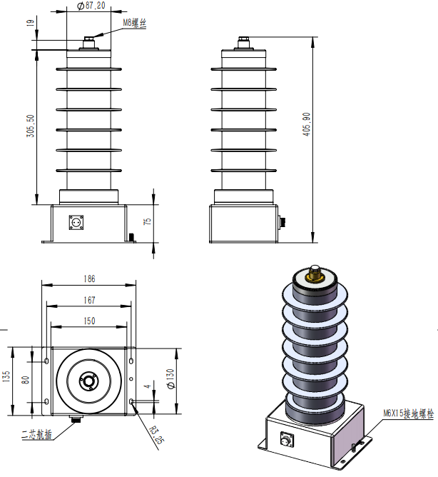 LEDZW 12 Capacitive Voltage Divider High Voltage Power Supply Small Size