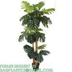 Artificial Monstera Deliciosa Plant, 5ft Potted Faux Tree with 15 Verdant Fake