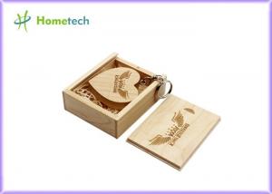 China Heart Shaped Wooden USB Flash Drive Customized Logo For Promotional Gift wholesale