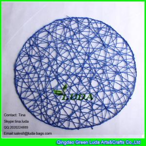 China LUDA decorative place mat colorful round paper straw placemat on sale