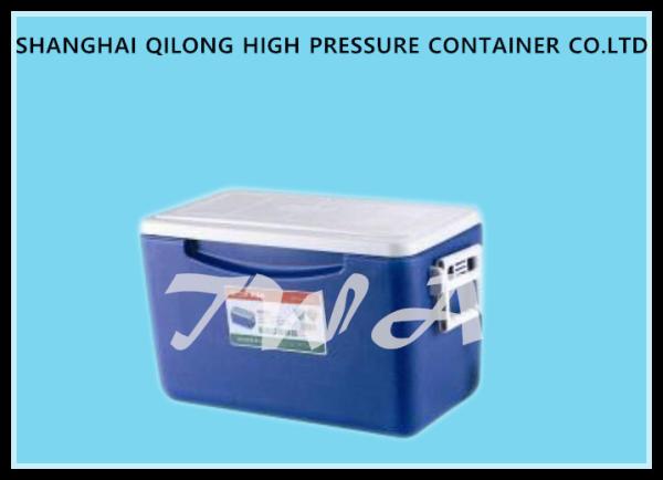 White Top And Blue Ice Cooler Box Durable , Strong Load Bearing Capacity Plastic