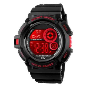 China Funny Digital Watch Led Red Light Watches Reloj Sport Men Cheap Color Changing Watch Waterproof 1222 wholesale