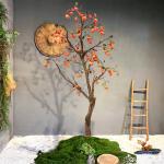 Durable Artificial Landscape Trees Persimmon Indoor For Hotel Bolcony Potted