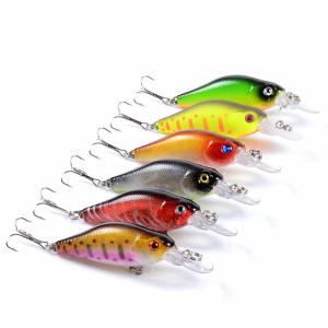 China 6 Colors 7CM/6.8g 3D Eyes Plastic Hard Bait 0.30m-1.5m Floating Crank Fishing Lure wholesale