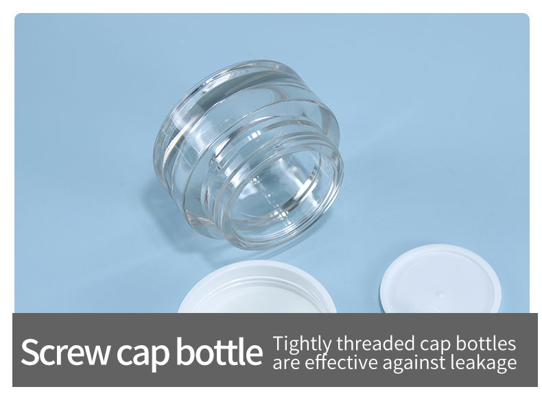 Transparent 50G Acrylic Double Wall Jar for Cosmetic Cream PETG Base Material