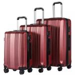 ABS Waterproof Travel Luggage Hardside Trolley Suitcase Double Zipper TSA Lock 4