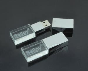 China Custom Logo USB 3.0 or 2.0 Crystal Usb flash drive With LED Light wholesale