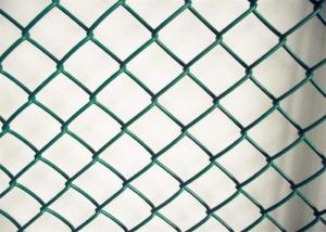China 8ft Green Plastic Coated Chain Link Fence Mesh Fencing Net 60 X 60mm For Sports Ground wholesale