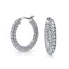 Buy cheap 925 Sterling Silver Bridal Pave White CZ Hoop Earrings for Fashion-forward from wholesalers