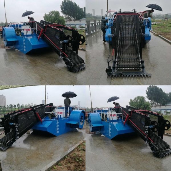 12t Load Capacity 75kw Power 3000m2/h Garbage Loading Aquatic Weed Harvester River Grass Cleaning Barge