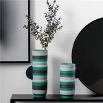 Modern minimalist design art ornament handmade stripe tall vases home tabletop