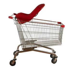China 200L Metal Basket Supermarket Grocery Shopping Cart With Baby Sponge Lounge wholesale