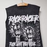 Terry Fabric Custom Hip Hop Oversized Cut Raw Hem Crop Tank Tops Cotton T-shirt