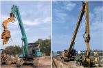 Custom Hydraulic Excavator Pile Driving Arm , Long Reach Foundation Drilling