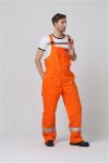2 Side Pockets Orange Winter BIB Pants With Covered Metal Zip