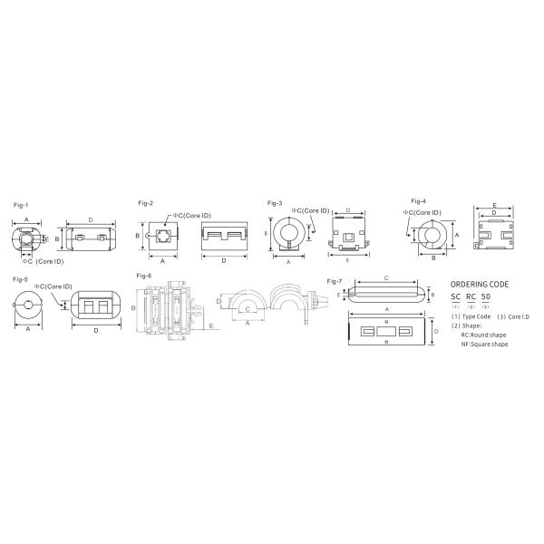 Clamp Type Cable Ferrite Split Core Current Suppressor Soft