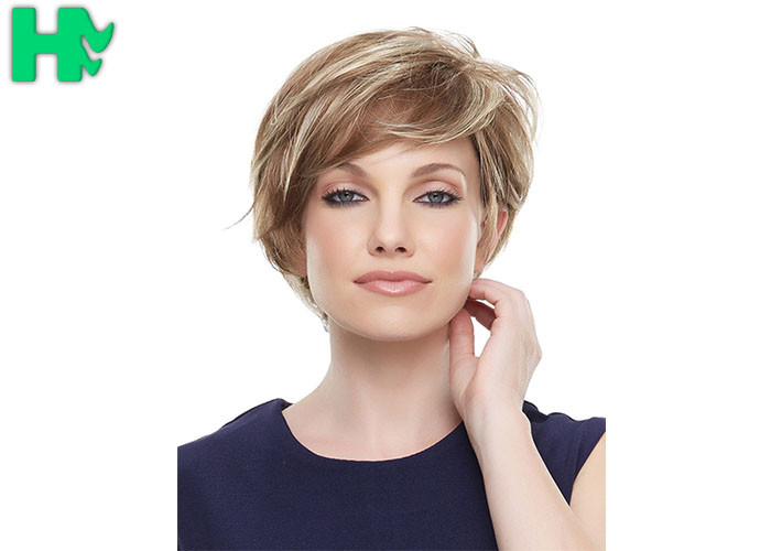 Kanekalon Fiber Short Synthetic Wigs Straight , Short Bob Hair Wigs