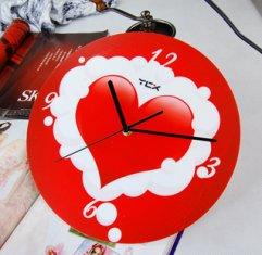 China Red Heart Home Decoration Art Contemporary Wall Clocks LY-025 wholesale
