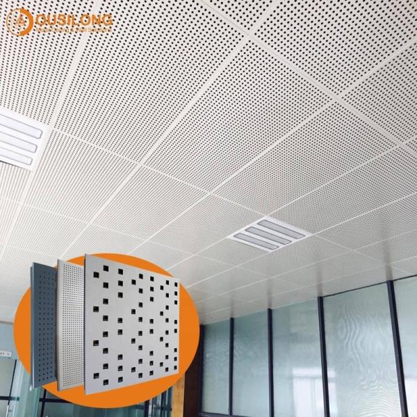 Perforated Metal Suspended Ceiling Tiles with Sound Insulation on Steel Aluminum