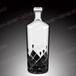 Empty Square Glass Fancy Rum Bottles 1000ml For Liquor