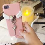 Soft TPU 3D Angel Wings Love Metal Buckle the Key Strap Back Cover Cell Phone